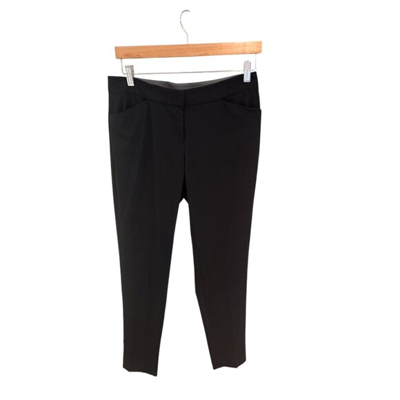 Lafayette 148 Black Ankle Pants Virgin Wool Blend Size 4 Neiman Marcus Exclusive - Picture 1 of 8